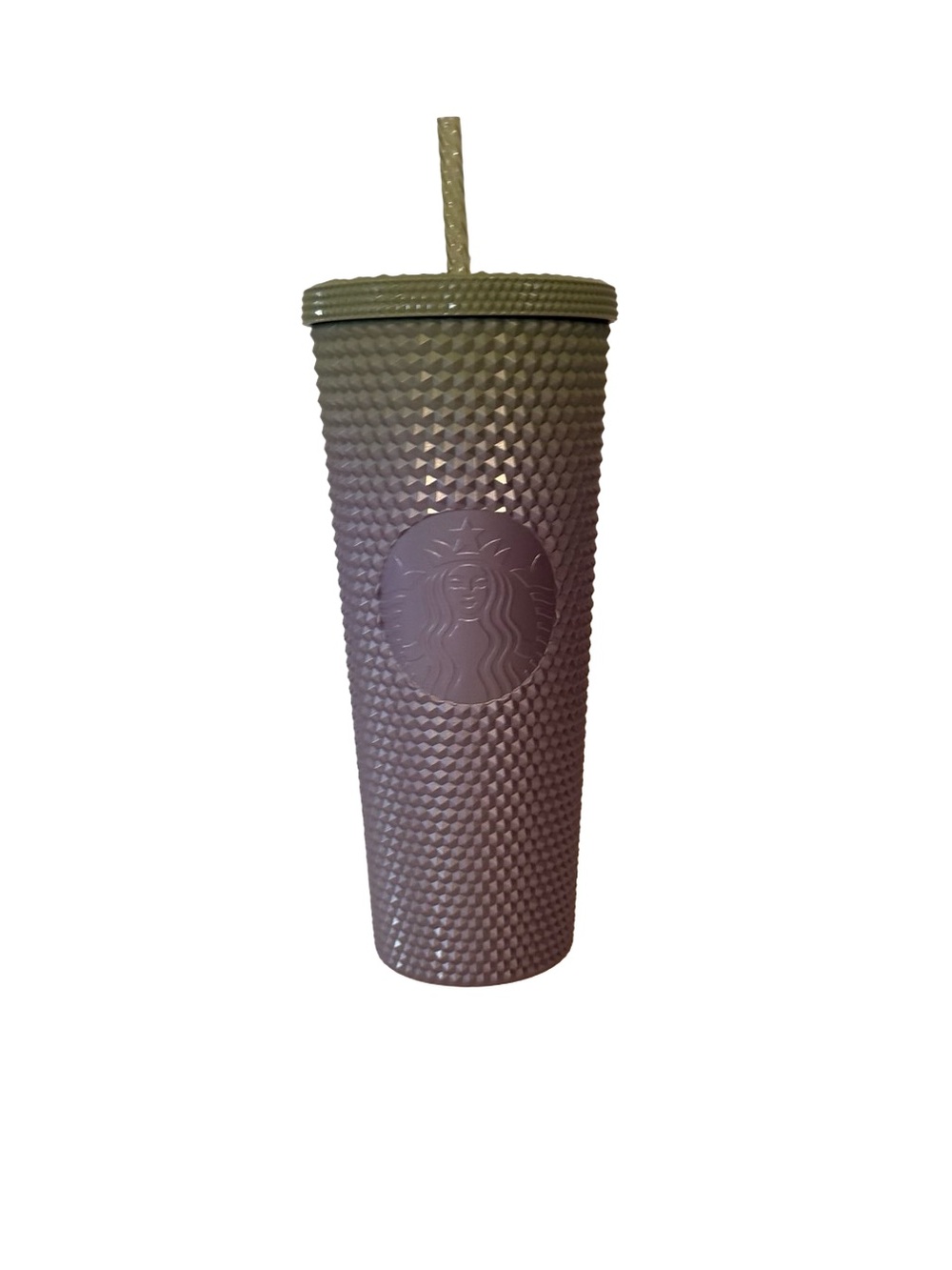 Brand New Starbucks Olive Green Textured Studded Tumbler with Straw